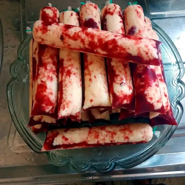 Geladinho de Ninho com morango
